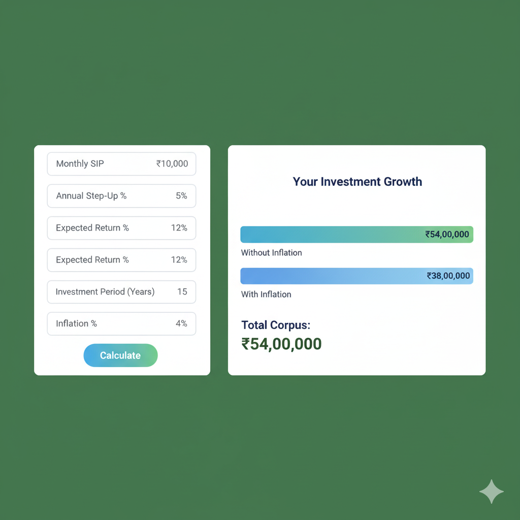 Step Up SIP Calculator with Inflation